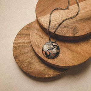 Vintage Turkey Cloisonné Pendant Chain Necklace